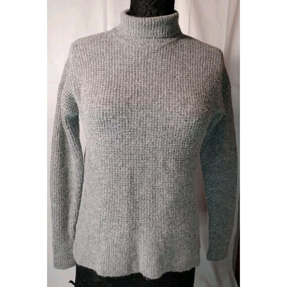 Madewell Women Grey  Waffle Knit Alpaca Wool Blend‎ Sweater Size XS - Picture 1 of 5
